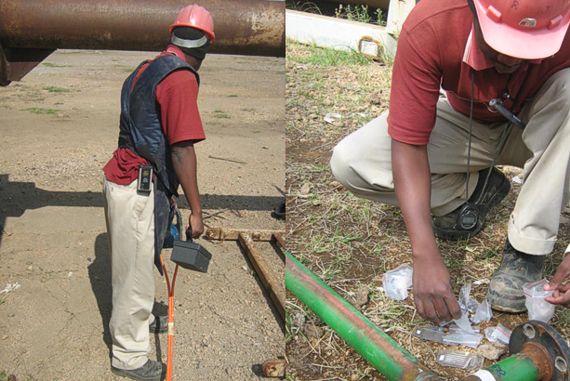 NDT personnel preparing for shooting